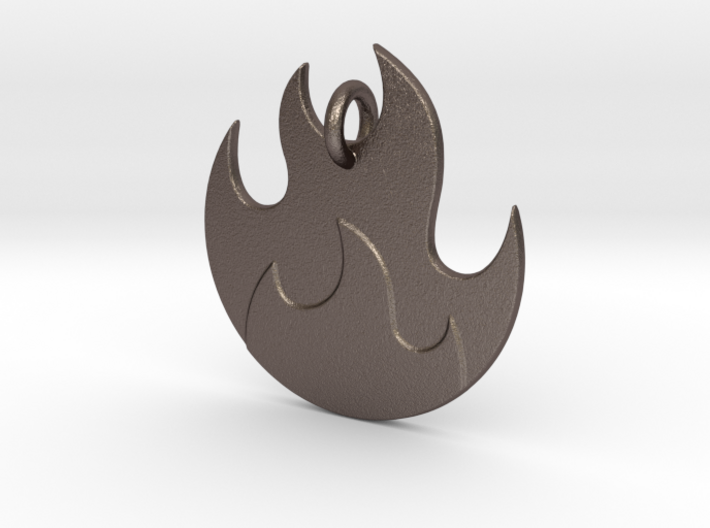 Fire Emoji Pendant - Metal 3d printed