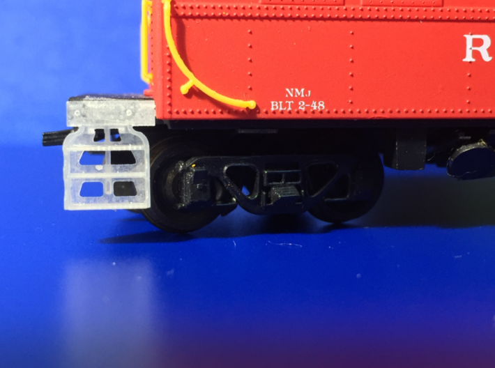 New & Improved HO LV caboose steps 3d printed Yes, it's a Reading caboose... pretend it's Cornell Red! :)