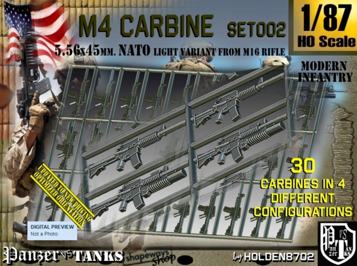 1/87 M4 Carbine Set002 3d printed