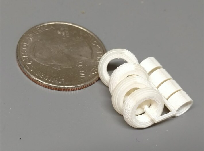 1/64 Scale 9.5L-15 Implement Tires Qty: 4 3d printed Unpainted Frosted Ultra Detail