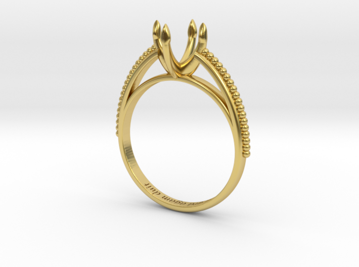 solitaire ring - princess cut size 6.5 3d printed