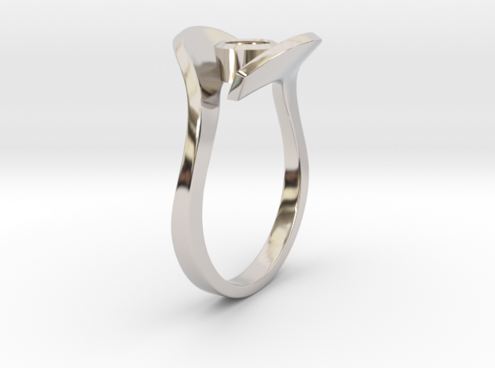 Calla ring with bezel setting - size 6.5 3d printed