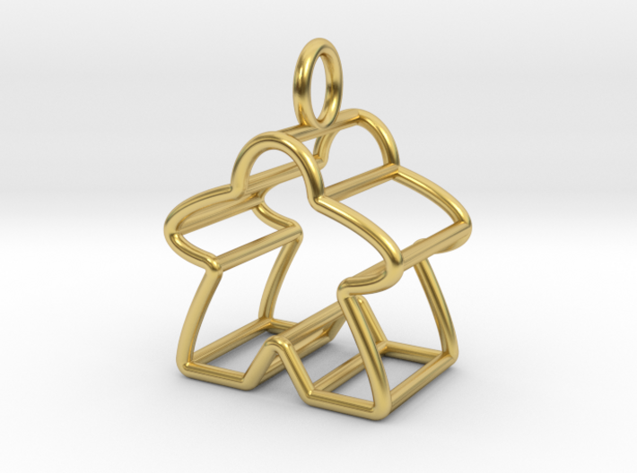 Meeple Wire-frame Pendant 3d printed