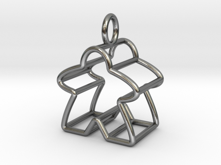 Meeple Wire-frame Pendant 3d printed