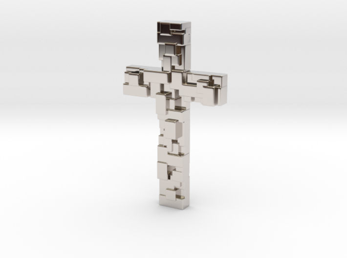Modernist Cross Pendant - Christian Jewelry 3d printed