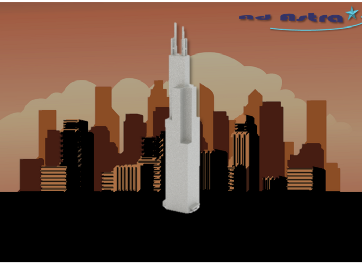 Willis/Sears Tower - Chicago (1:4000) 3d printed