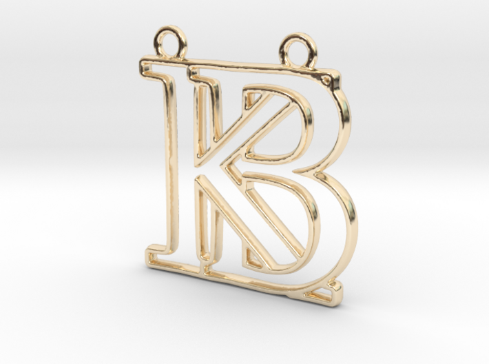 Monogram with initials B&amp;K 3d printed
