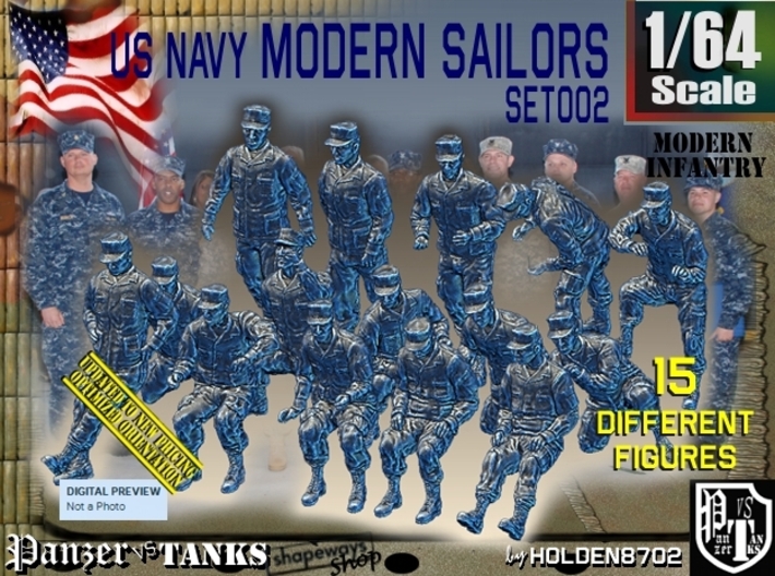 1/64 USN Modern Sailors Set002 3d printed
