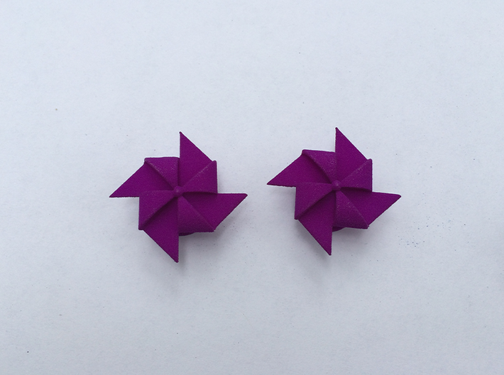 Pinwheel Earrings | Kinetic 3d printed Violet