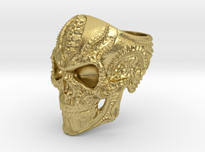 Skull Ring Personalized In Stainless Steel And Sil 3d printed
