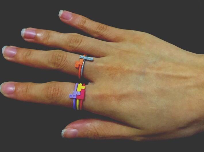 Block Puzzle Ring (Type-O) 3d printed 