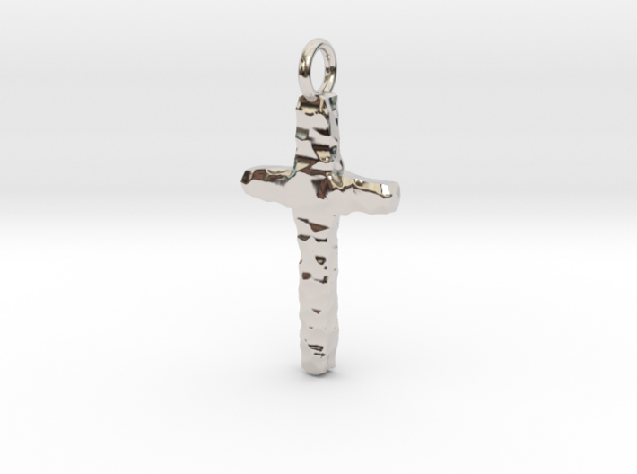 Hammered Cross Pendant - Christian Jewelry 3d printed