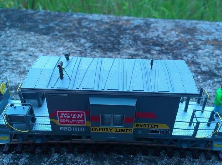 HO Bluford Caboose Roof 3d printed