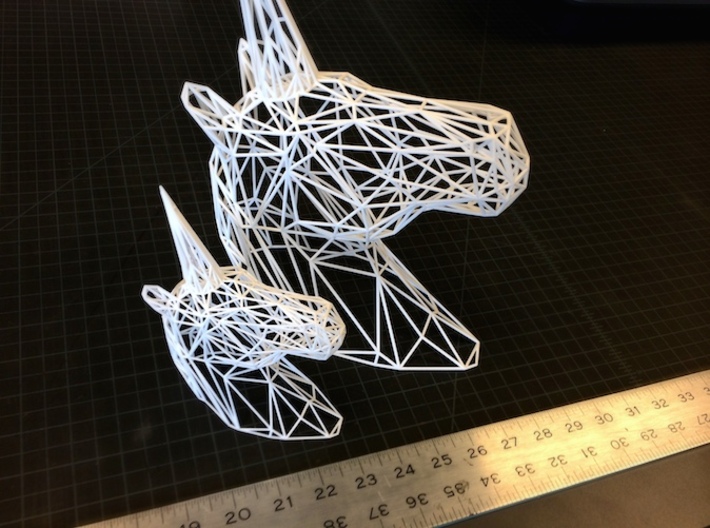 Wire Unicorn Head Statue: 6 Inch 3d printed 