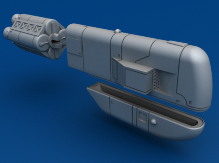 Missile Frigate Multi-Part Kit 3d printed Unassembled Missile Frigate