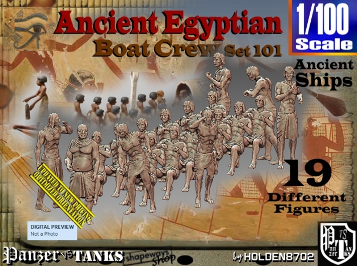 1/100 Ancient Egyptian Boat Crew Set101 3d printed