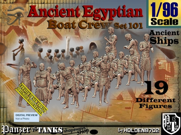 1/96 Ancient Egyptian Boat Crew Set101 3d printed