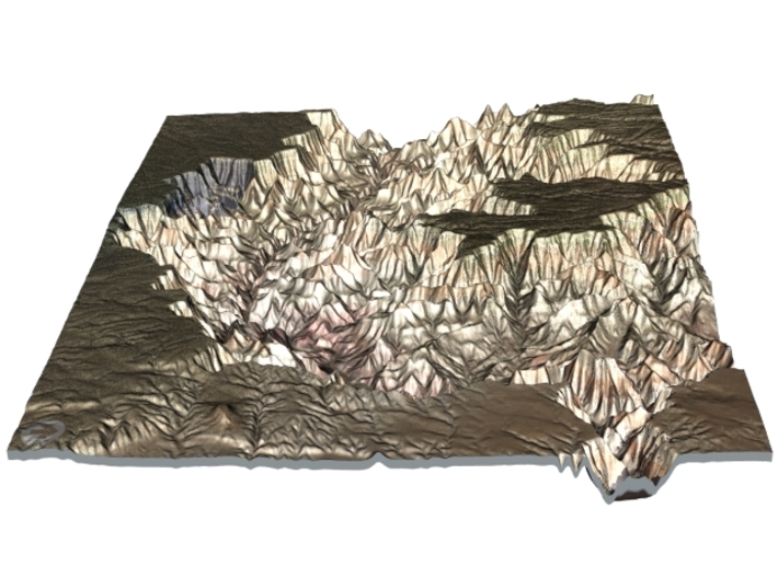 The Grand Canyon Map, North & South Rim 3d printed 