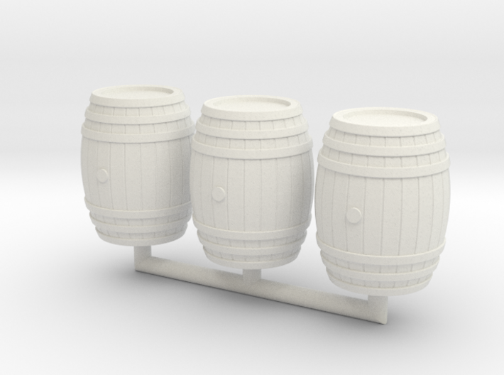 Wooden Barrel 01. 1:24 Scale 3d printed