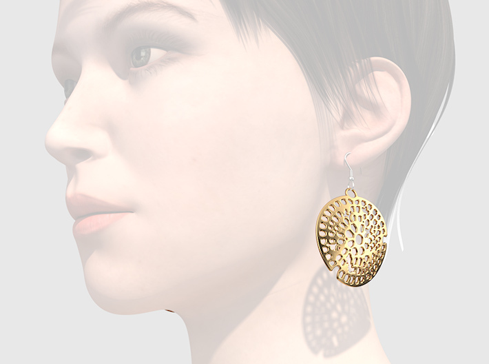 Radiolarian earrings 3d printed