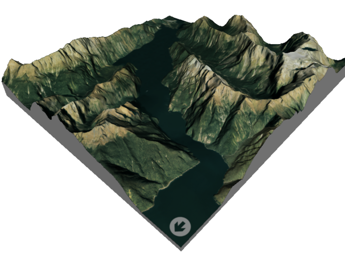 Milford Sound Map, New Zealand 3d printed