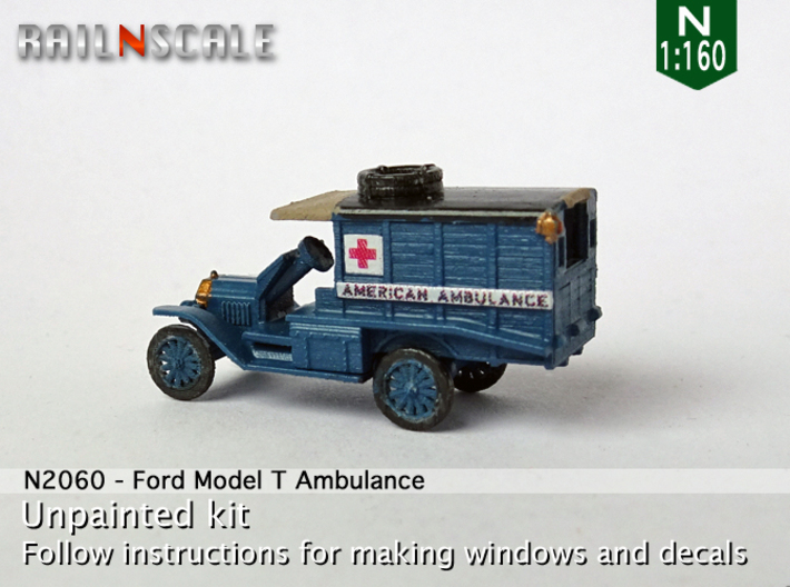 Ford Model T Ambulance (N 1:160) 3d printed 