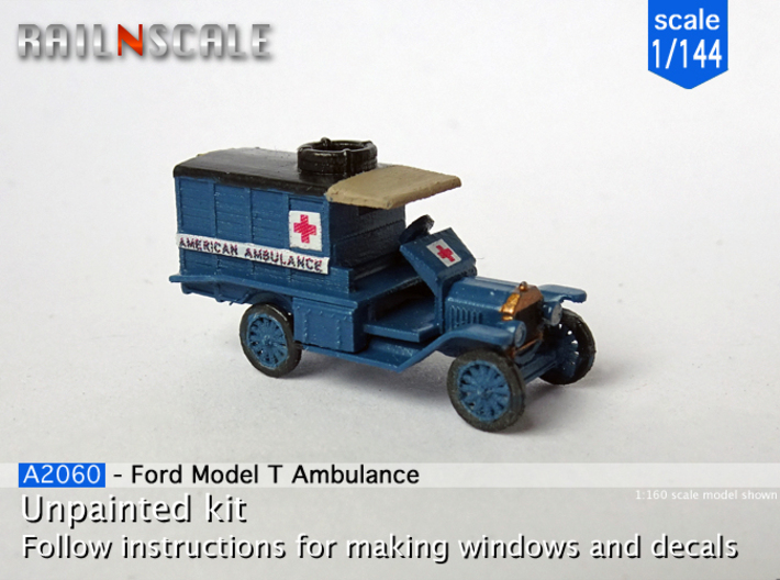 Ford Model T Ambulance (1/144) 3d printed