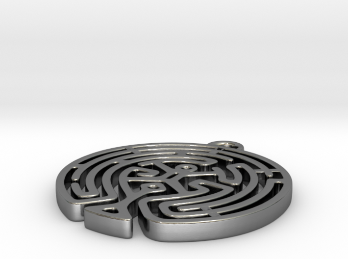 Westworld Maze Pendant (round) 3d printed 