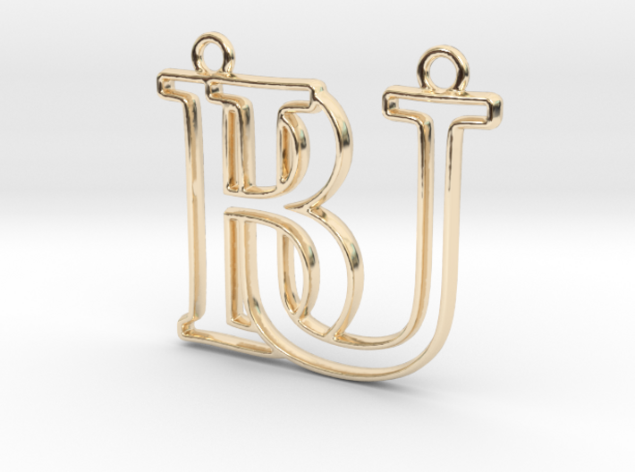 Initials B&amp;U monogram 3d printed