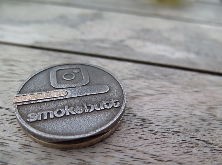 Buttcoin Cigar Stand with IG Logo (one half) 3d printed 