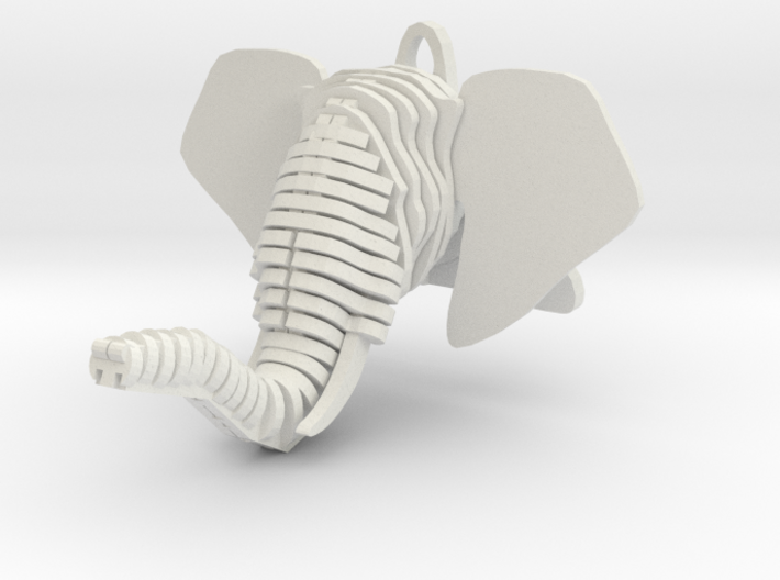 Sliced Elephant head Pendant 3d printed 