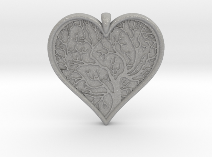 Tree of life Heart pendant 3d printed