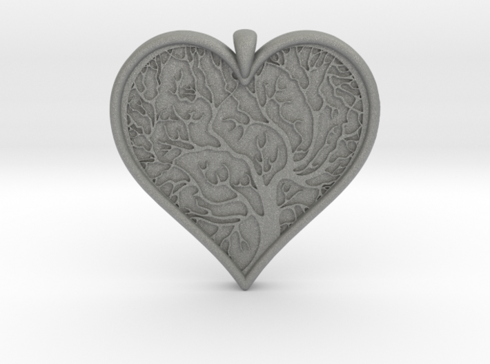 Tree of life Heart pendant 3d printed