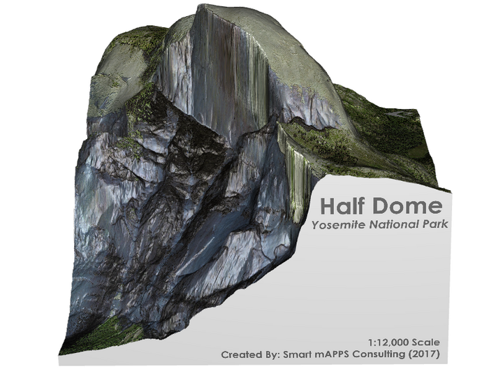 Yosemite - Half Dome Map: 6 inch 3d printed