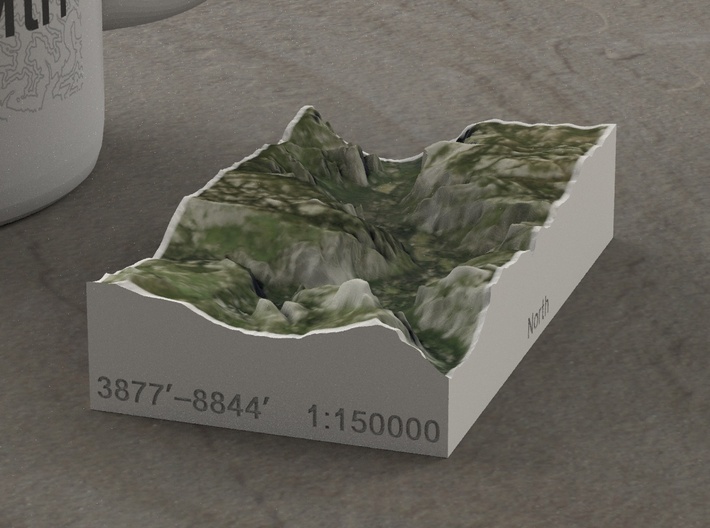 Yosemite Valley, CA, USA, 1:150000 Explorer 3d printed 