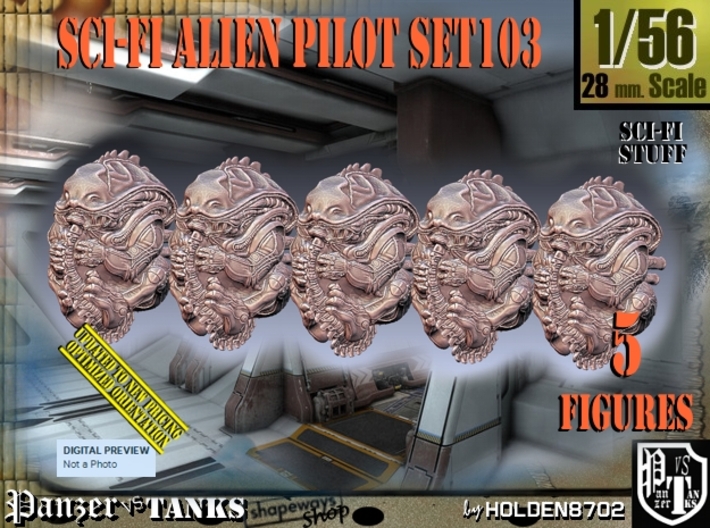 1/56 Sci-Fi Alien Pilots set103 3d printed