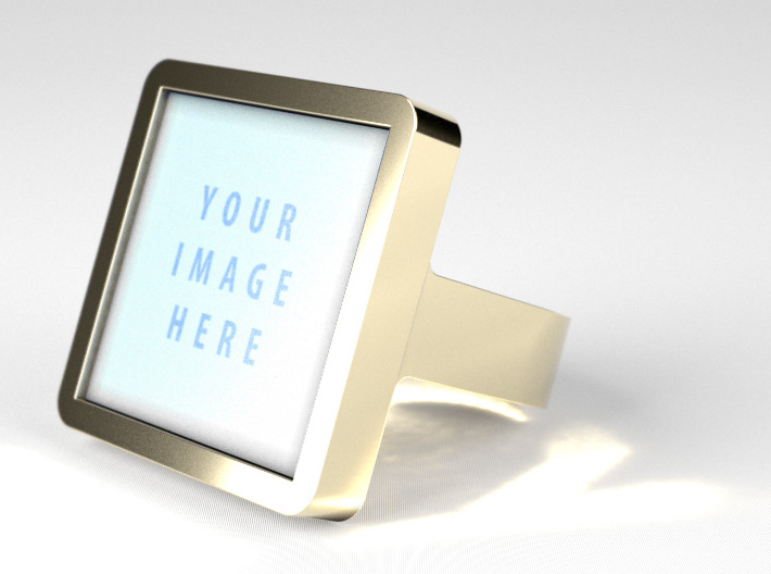 Square Signet Ring - Insert 3d printed