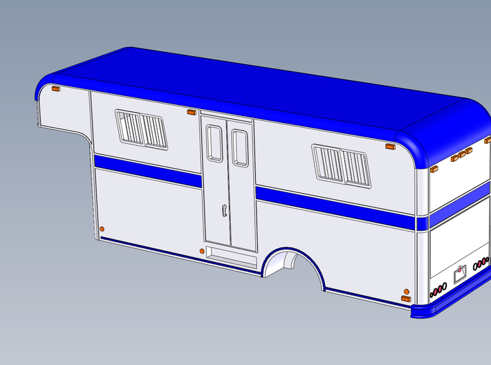HO 1/87 Horsebox 1978 Imperatore 6 (simplified) 3d printed This is a simplified version of the Imperator 6 Horsebox, with fixed doors/tailgate.