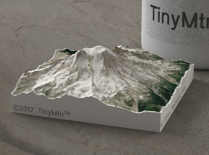 Mt. Rainier, Washington, USA, 1:150000 Explorer 3d printed 