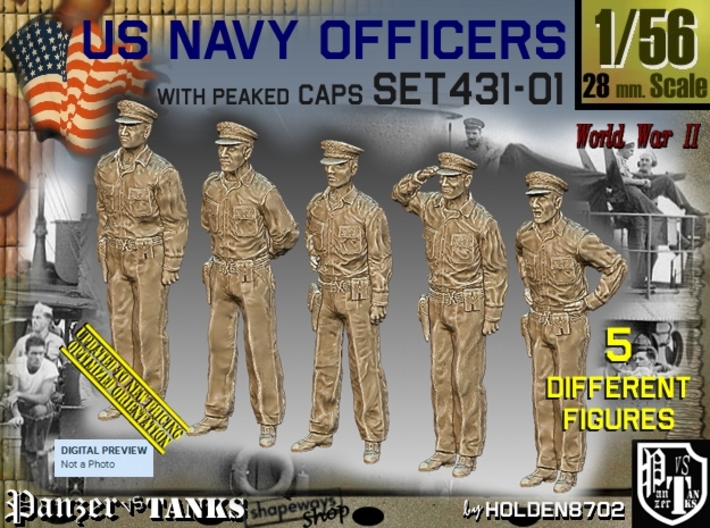 1/56 USN Officers Set431-01 3d printed