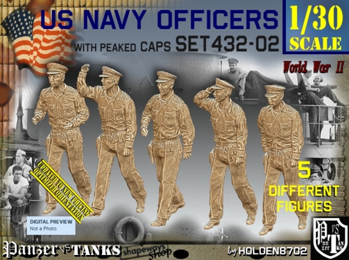 1/30 USN Officers Set432-02 3d printed