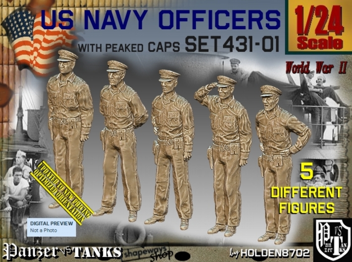 1/24 USN Officers Set431-01 3d printed