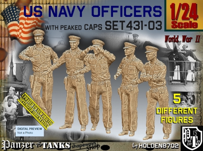 1/24 USN Officers Set431-03 3d printed