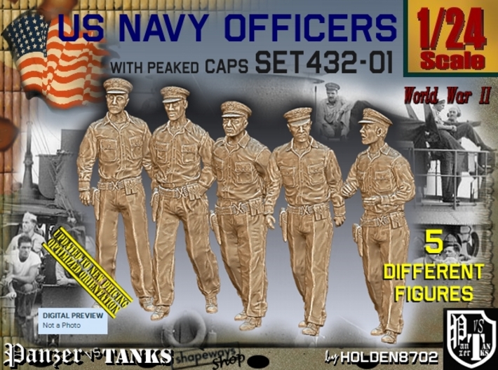 1/24 USN Officers Set432-01 3d printed