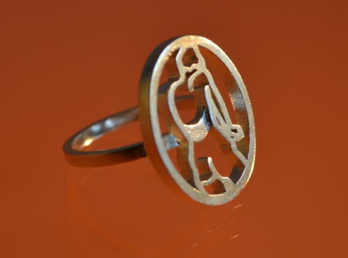 Zegelring20mm 3d printed printed silver ring