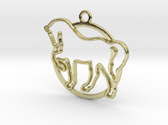 Horse &amp; circle intertwined Pendant 3d printed