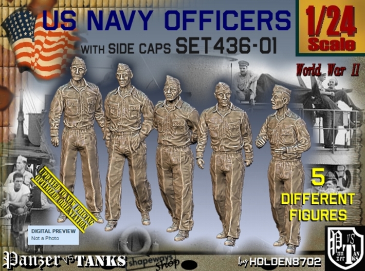 1/24 USN Officers Set436-01 3d printed