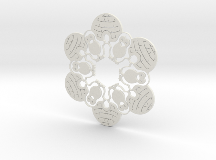 Penguin & Igloo Snowflake Ornament 3d printed 