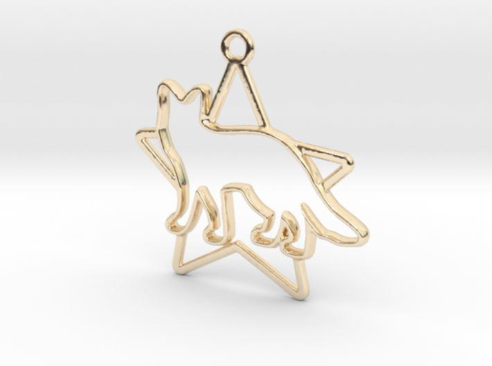 Fox &amp; star intertwined Pendant 3d printed