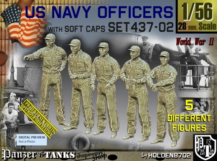 1/56 USN Officers Set437-02 3d printed